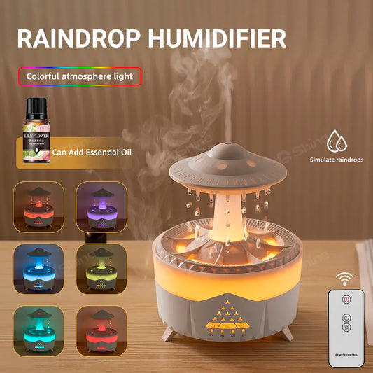 2023 Rain Cloud Humidifier Water Drip with Remote Raindrop Humidifier